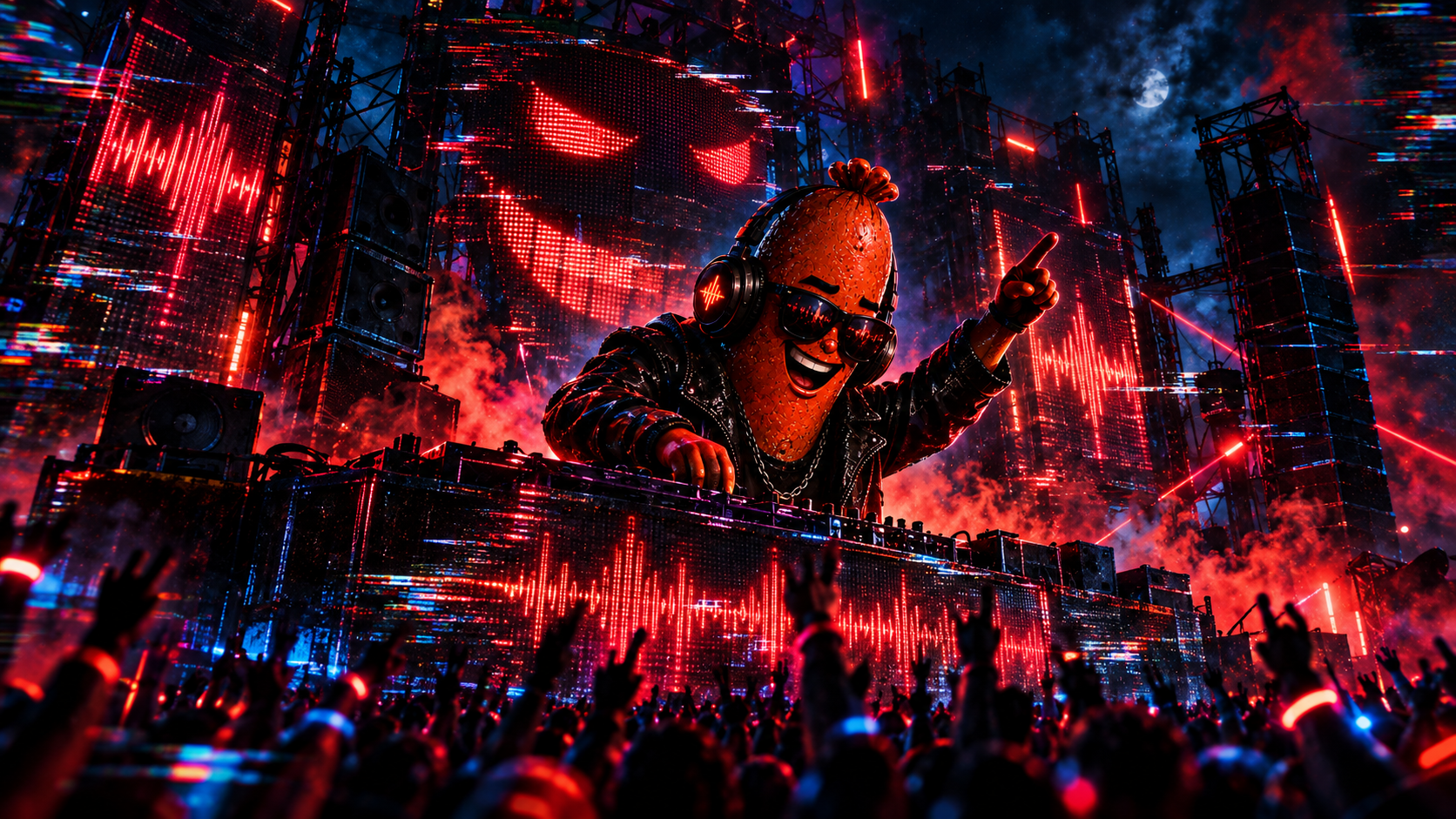Cyberpunk-inspired Beets n Bangers artwork extending the visual identity of the music project