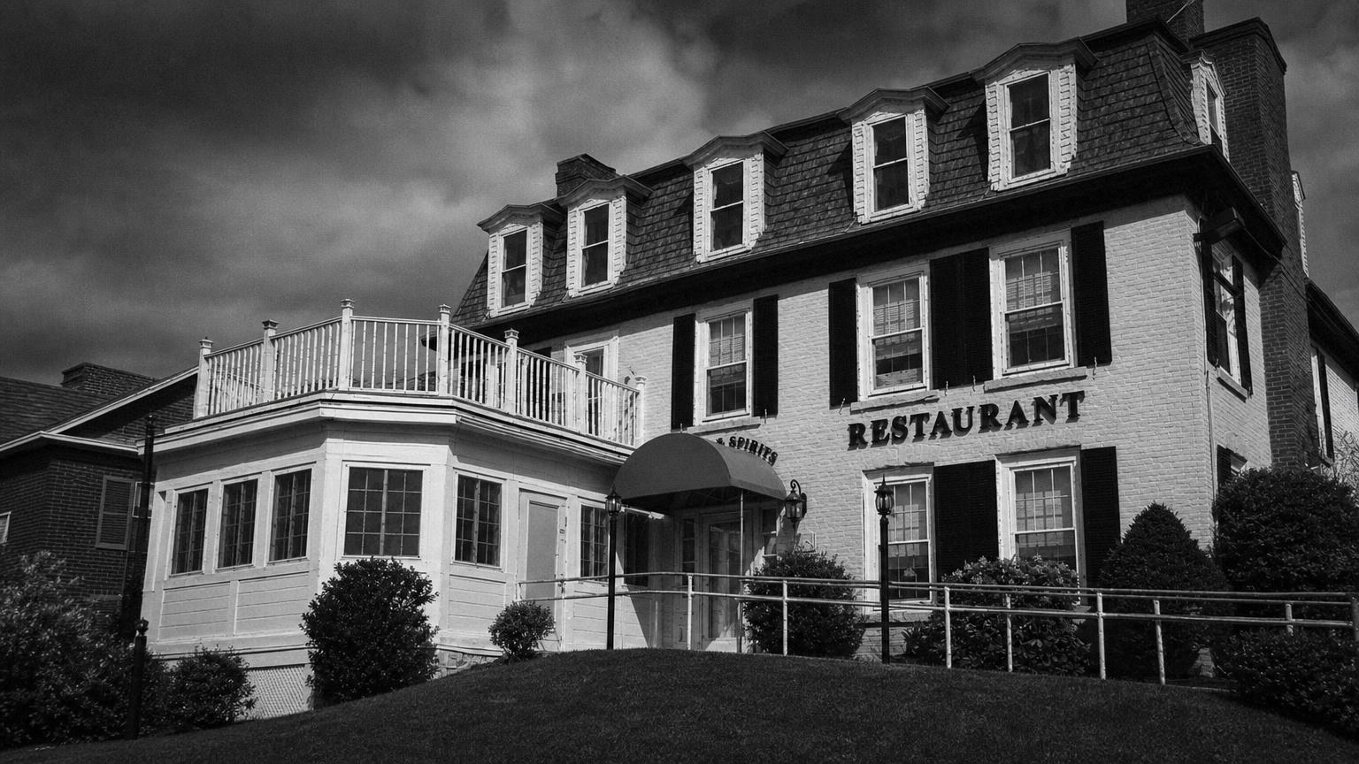 Monochrome editorial rendering of Windham Restaurant, New Hampshire.