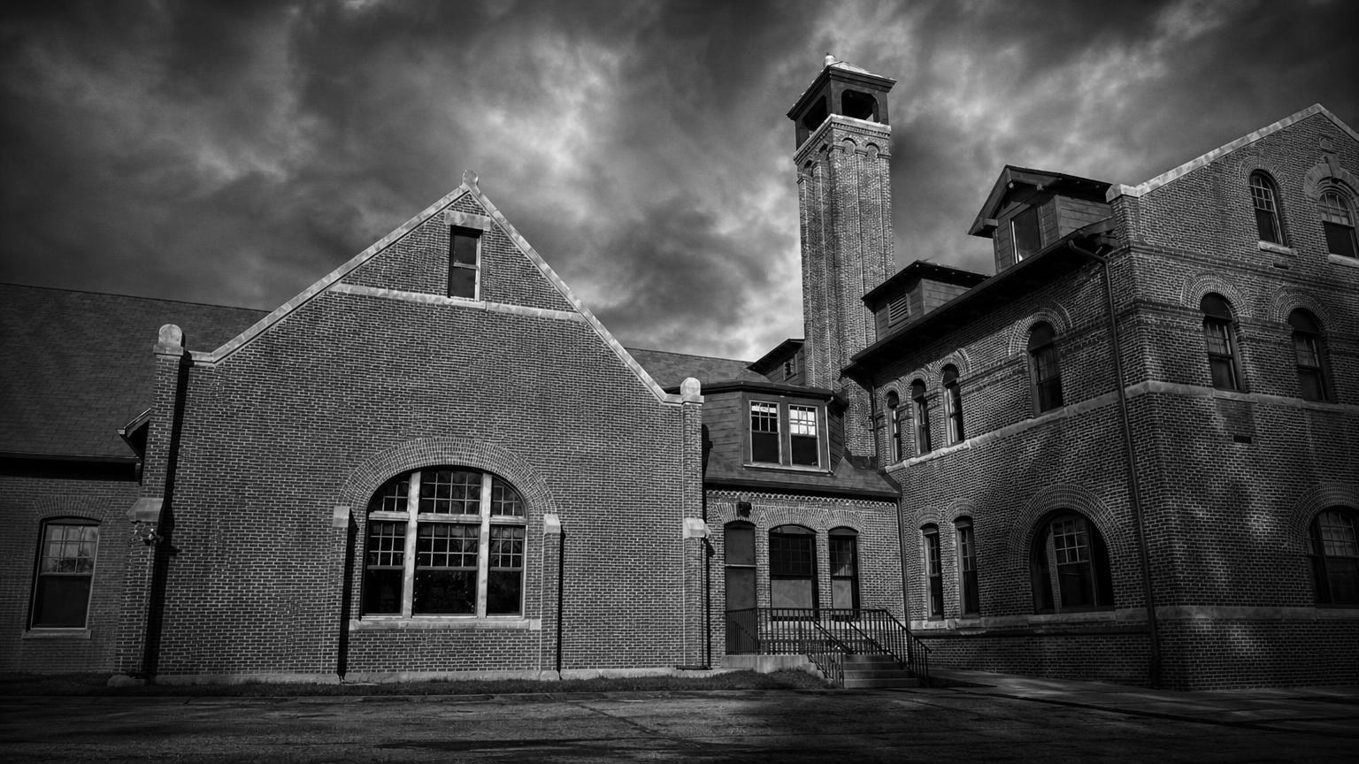 Monochrome editorial rendering of Minnesota State Public School Orphanage Museum, Minnesota.