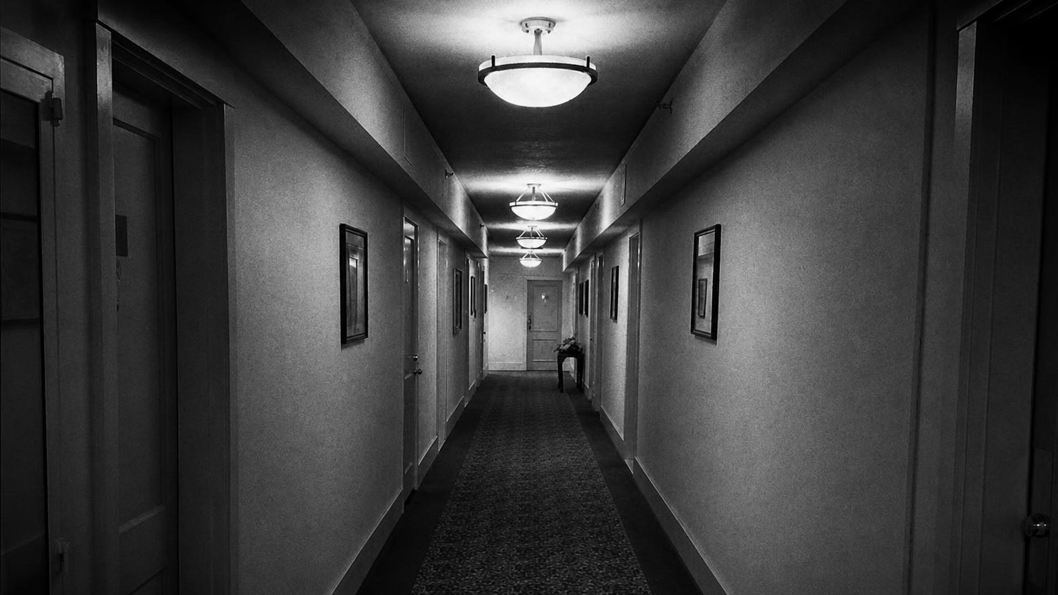 Monochrome editorial rendering of the Anchorage Hotel's historic facade.